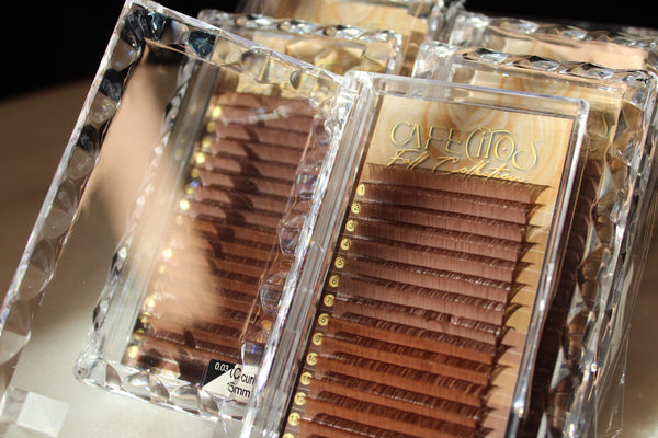 Cafecitos (brown lashes) mix trays 0.05